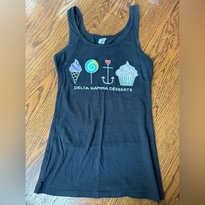 Vintage Delta Gamma DG Desserts Black Tank Top